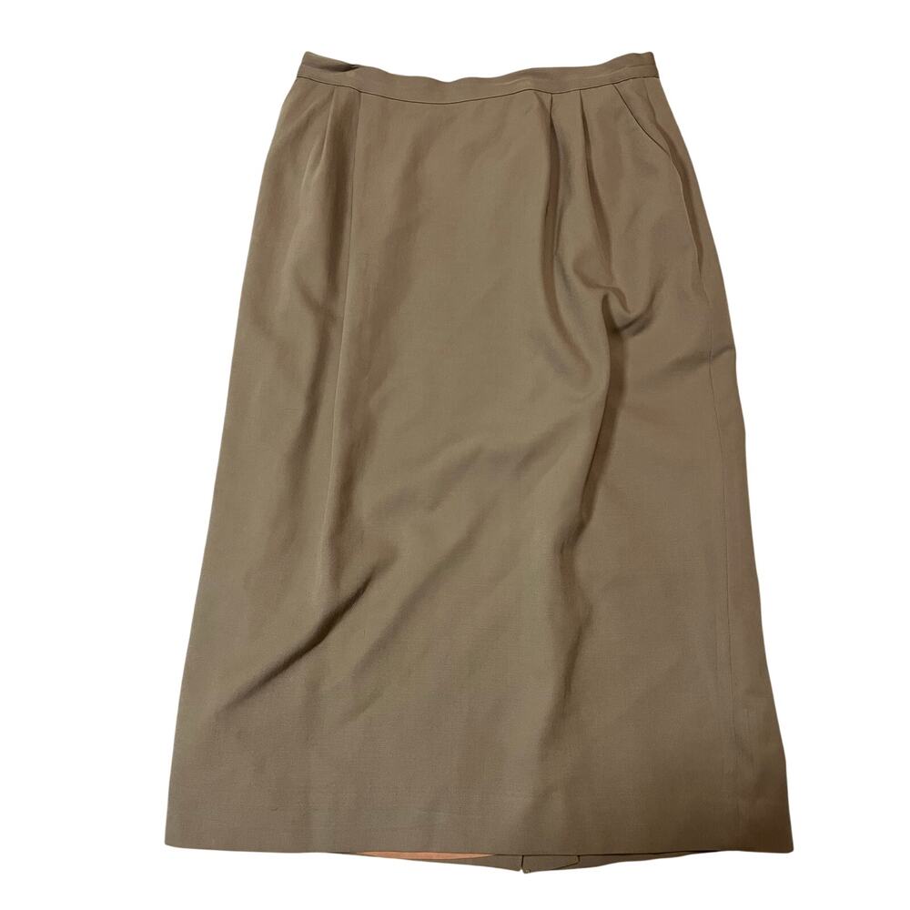 Vintage Talbots Wool Skirt Tan Size 16 Midi A Line Classic Minimalist